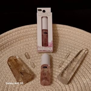 Nail Cuticle Oil Infused with Pink Rose Quartz Crystal Chips NIB NEW & FRESH